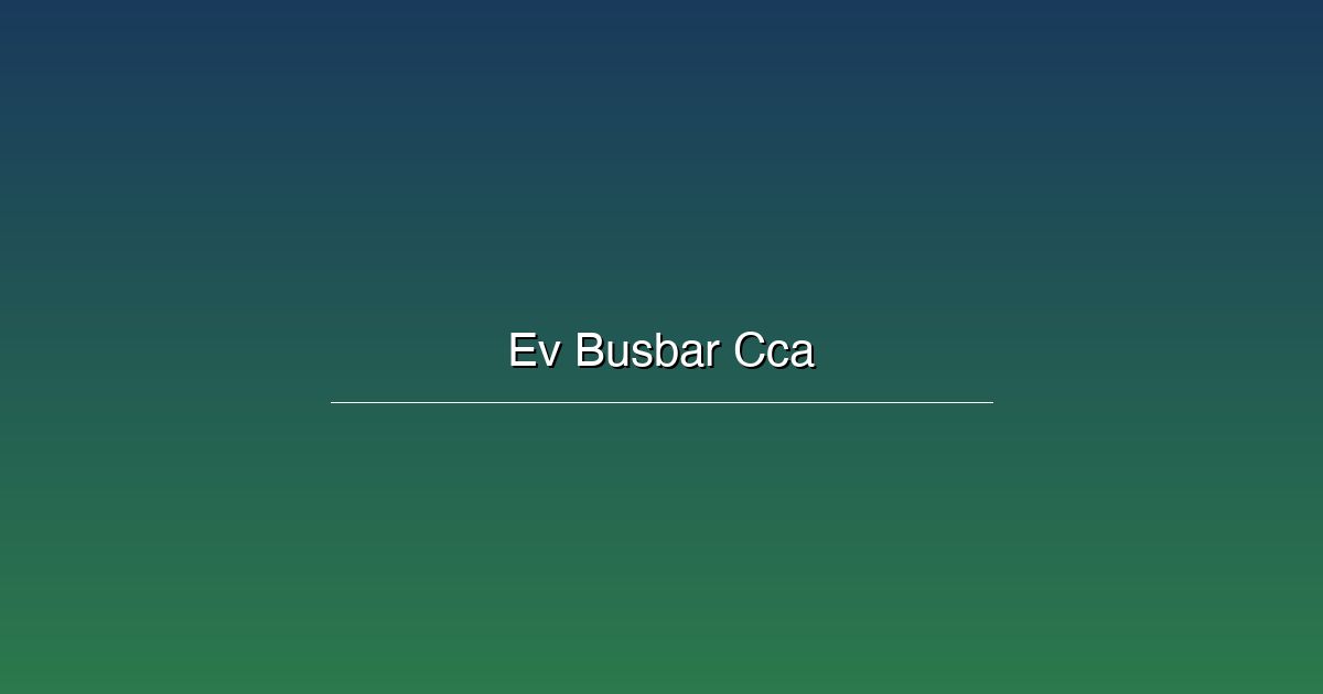 Why Copper-Clad Aluminum Is Becoming the Material of Choice for New Energy Vehicle Busbars